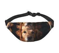Golden retriever Sac banane pour homme et femme - Sac banane tendance pour partout - Sac banane avec sangle réglable - Étanche - Pour voyage, randonnée, sport, noir, taille unique, Noir , Taille