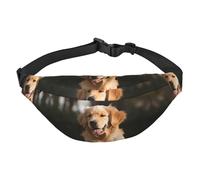 Golden Retriever Sac banane pour homme et femme - Sac banane tendance - Sac à bandoulière - Sac banane avec sangle réglable - Sac de poitrine imperméable pour voyage, randonnée, sport, noir, 1, Noir ,