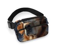 Golden Retriever Sac banane tendance avec sangle réglable pour entraînement en plein air cyclisme Unisexe Blanc 20 x 13 cm, blanc, 20x13cm, Sac banane