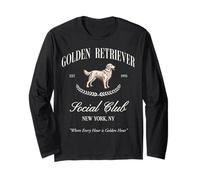 Golden Retriever Social Club Preppy Dog Mom Retro années 80-90 Manche Longue