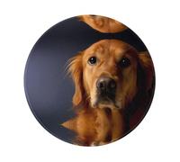 Golden Retriever Tapis de souris rond de 20,3 cm - Votre compagnon de bureau pour bureau, ordinateur portable, ordinateurs personnels et consoles