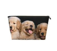Golden Retriever Trousse de maquillage imperméable avec imprimé chiens chiots animaux de compagnie pour sac à main, organiseur de maquillage pour femmes et filles, doré, Taille unique, Trousse de