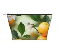 Golden Retriever Trousse de toilette avec fermeture éclair pour femme Motif chien Trapézoïdal, Fleurs jaunes et orangers, Taille unique, Trousse de maquillage