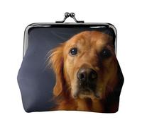 Golden retriever1 Porte-monnaie en cuir et fibre de cuir pour femme, Noir , Taille unique, Pochette à monnaie