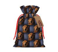 Golden Retriever1 Sac à cordon avec étiquette kraft pour Noël Halloween