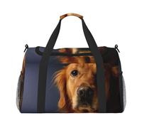 Golden retriever1 Sac de voyage imprimé Sac de week-end Sac à main d'entraînement Sac de yoga Sac de sport Sac de sport Sac de sport Sac pour articles personnels pour Audlts, Noir , Taille unique
