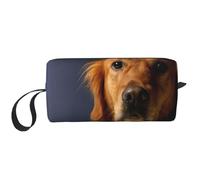 Golden retriever1 Trousse de maquillage avec impression durable, sac de voyage, cadeau essentiel pour homme et femme, blanc, Taille unique