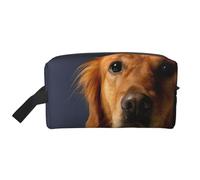 Golden retriever1 Trousse de toilette de voyage avec impression spacieuse pour femme et homme, blanc, Taille unique