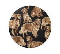 Golden Retrievers - Badge rond en fer blanc imprimé sur un seul côté - Parfait pour une décoration personnelle et un cadeau, taille unique, Métal