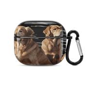 Golden Retrievers Coque intégrale antichoc pour écouteurs Bluetooth avec chargement sans fil avec porte-clés Cadeau personnalisé pour AirPods 3