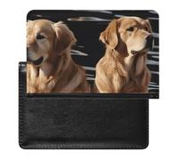 Golden Retrievers Étui de passeport sécurisé en cuir synthétique pour cartes de crédit et passeport pour homme et femme, blanc, taille unique, moderne, blanc, Taille unique, Moderne