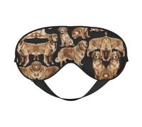 Golden Retrievers Masque doux pour les yeux - Ombre de nuit élastique - Bandeau résistant à la lumière pour les yeux pour avion, yoga, voyage, couverture complète des yeux