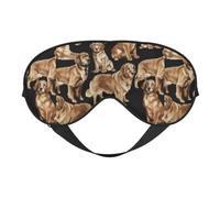 Golden Retrievers Masque pour les yeux réversible Double face Occultant Réglable Doux Sommeil Voyage Couverture de sieste