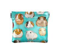 Golden Retrievers Porte-monnaie carré en forme de chat gris avec bouton-pression, rangement de voyage pour cosmétiques, écouteurs, bijoux, Cochon d'Inde mignon et coloré, one size, Cochon d'Inde