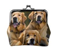 Golden Retrievers - Porte-monnaie portable en fibre de cuir - Pour femme, Noir , Taille unique, Pochette à monnaie