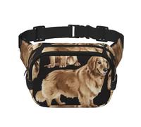 Golden Retrievers,Sac Banane carré Double Couche, Sac de Poitrine