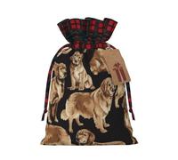 Golden Retrievers Sac cadeau de Noël avec cordon de serrage Grand sac de rangement