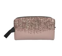 Golden Retrievers Sac de rangement imprimé - Trousse de toilette de voyage durable, pochette de rangement portable pour maquillage et cosmétiques avec fermeture éclair, Rose poudré, or rose, Taille