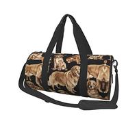 Golden Retrievers - Sac de voyage pliable pour femme, sac de sport et de week-end, grand sac fourre-tout pour le sport et les voyages, Noir , Taille unique