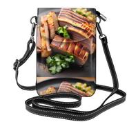 Golden Roast Petit sac à main pour téléphone portable, sac à bandoulière à imprimé floral, mini portefeuille en cuir synthétique avec bandoulière, fermeture magnétique sécurisée.