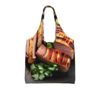 Golden Roast Sac à bandoulière en toile imprimée pour femme Sac fourre-tout léger