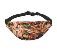 Golden Roast Sac banane pour garçons, grand sac banane de voyage tendance pour le sport, la course, le cyclisme, les voyages, la pêche, noir, taille unique