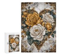 Golden Rose Bouquet Wall Art Puzzle 1000 Pièces Educa Jouet en Bois Cadeau Unique Décoration Intérieure Jeu Éducatif Challenge Toy Adultes Et Enfants À Partir De 14 Ans 300 PCS