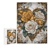Golden Rose Bouquet Wall Art Puzzle 1000 Pièces Educa Jouet en Bois Cadeau Unique Décoration Intérieure Jeu Éducatif Challenge Toy Adultes Et Enfants À Partir De 14 Ans 500 PCS