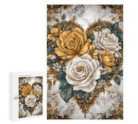 Golden Rose Bouquet Wall Art Puzzle 1000 Pièces Educa Jouet en Bois Cadeau Unique Décoration Intérieure Jeu Éducatif Challenge Toy Adultes Et Enfants À Partir De 14 Ans 1000 PCS