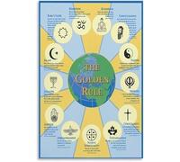 Golden Rule Metal Sign for Harmony and Understanding Inspirational Wall Art with Universal Values for Home Office Decor 8 X 12 in