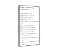 Golden Rule Poster Motivational Quote for Office Inspirational Wall Art Canvas Print Business Ethics Workplace Decor(Framed,08X12inch(20X30cm))