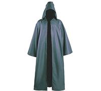 Golden service Cape à Capuchon Robe à Capuche Poncho Gothic Vêtements Médiévale Manteau pour Hommes et Enfants pour Cosplay Halloween Masquerade Soirées Vénitienne,gris,XXL