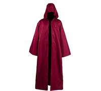 Golden service Cape à Capuchon Robe à Capuche Poncho Gothic Vêtements Médiévale Manteau pour Hommes et Enfants pour Cosplay Halloween Masquerade Soirées Vénitienne,Bordeaux,L