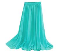 Golden Service Femme Jupe Boheme Tour de Taille Elastique Casual en Chiffon Dress Plage Mariage Grande