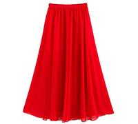 Golden Service Femme Jupe Boheme Tour de Taille Elastique Casual en Chiffon Dress Plage Mariage Grande