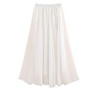 Golden Service Femme Jupe Boheme Tour de Taille Elastique Casual en Chiffon Dress Plage Mariage Grande