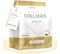 GOLDEN SHINE Poudre de Collagène Marin 600g, Hydrolysat de Collagène de Poisson Pur, Peptides Type 1, avec Cuillère Doseuse, Excellente Solubilité, Goût Neutre, 60 Jours, Qualité Testée