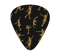 Golden Skater Silhouette Lot de 12 médiators avec 3 épaisseurs et boîte de rangement, médiators en ABS pour guitare basse électrique