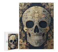 Golden Skull Art Print-1 Puzzle 1000 Pièces Educa Jouet en Bois Cadeau Unique Décoration Intérieure Jeu Éducatif Challenge Toy Adultes Et Enfants À Partir De 14 Ans 500 PCS
