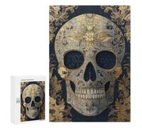 Golden Skull Art Print-1 Puzzle 1000 Pièces Educa Jouet en Bois Cadeau Unique Décoration Intérieure Jeu Éducatif Challenge Toy Adultes Et Enfants À Partir De 14 Ans 300 PCS