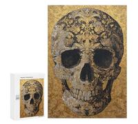 Golden Skull Art Print Puzzle 300 Pièces Educa Jouet en Bois Cadeau Unique Décoration Intérieure Jeu Éducatif Challenge Toy Adultes Et Enfants À Partir De 14 Ans 300 PCS