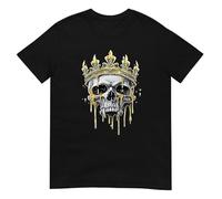 Golden Skull King T-Shirt - Royal Vintage Crown Novelty Graphic Tee