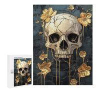 Golden Skull Wall Art Decor-1 Puzzle 1000 Pièces Educa Jouet en Bois Cadeau Unique Décoration Intérieure Jeu Éducatif Challenge Toy Adultes Et Enfants À Partir De 14 Ans 500 PCS