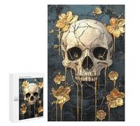 Golden Skull Wall Art Decor-1 Puzzle 1000 Pièces Educa Jouet en Bois Cadeau Unique Décoration Intérieure Jeu Éducatif Challenge Toy Adultes Et Enfants À Partir De 14 Ans 1000 PCS
