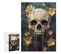 Golden Skull Wall Art Decor-1 Puzzle 300 Pièces Educa Jouet en Bois Cadeau Unique Décoration Intérieure Jeu Éducatif Challenge Toy Adultes Et Enfants À Partir De 14 Ans 300 PCS