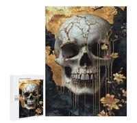 Golden Skull Wall Art Decor Puzzle 1000 Pièces Educa Jouet en Bois Cadeau Unique Décoration Intérieure Jeu Éducatif Challenge Toy Adultes Et Enfants À Partir De 14 Ans 500 PCS