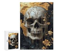 Golden Skull Wall Art Decor Puzzle 1000 Pièces Educa Jouet en Bois Cadeau Unique Décoration Intérieure Jeu Éducatif Challenge Toy Adultes Et Enfants À Partir De 14 Ans 300 PCS