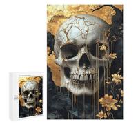Golden Skull Wall Art Decor Puzzle 1000 Pièces Educa Jouet en Bois Cadeau Unique Décoration Intérieure Jeu Éducatif Challenge Toy Adultes Et Enfants À Partir De 14 Ans 1000 PCS