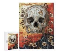 Golden Skull with Flowers Art Print-5 Puzzle 1000 Pièces Educa Jouet en Bois Cadeau Unique Décoration Intérieure Jeu Éducatif Challenge Toy Adultes Et Enfants À Partir De 14 Ans 500 PCS