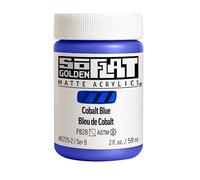 GOLDEN SoFlat Matte Acrylics, Bleu Cobalt, Pot de 60 ml, Peinture acrylique professionnelle, semi-transparente